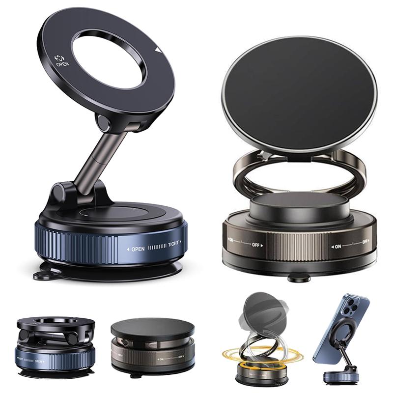 Soporte magnético de succión al vacío con brazo plegable y teléfono adjunto